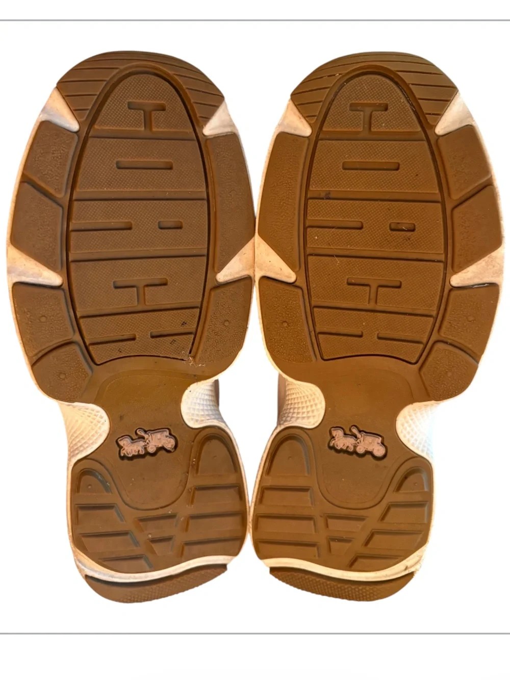 Coach Signature “C” Tan Suede and Canvas Sneakers Size 7 - Picture 4 of 10